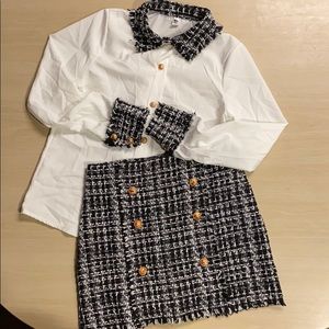 Tweed Blouse and Skirt Set